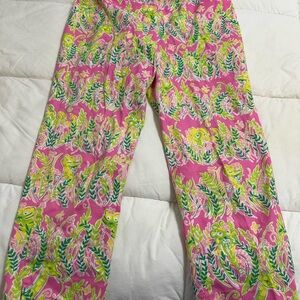 Lilly Pulitzer Pink and Green Floral Pants